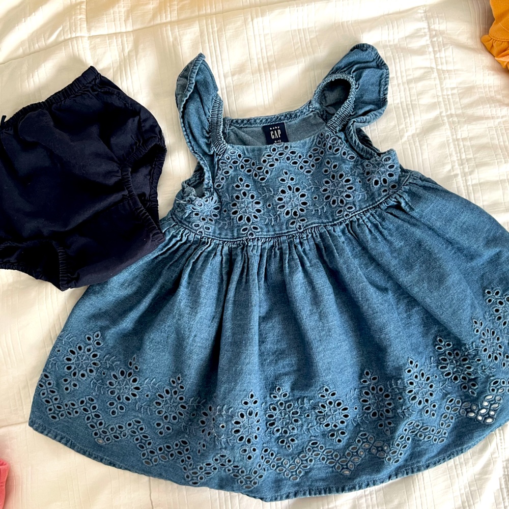 Baby GAP Denim Eyelet Dress- 6-12 Months